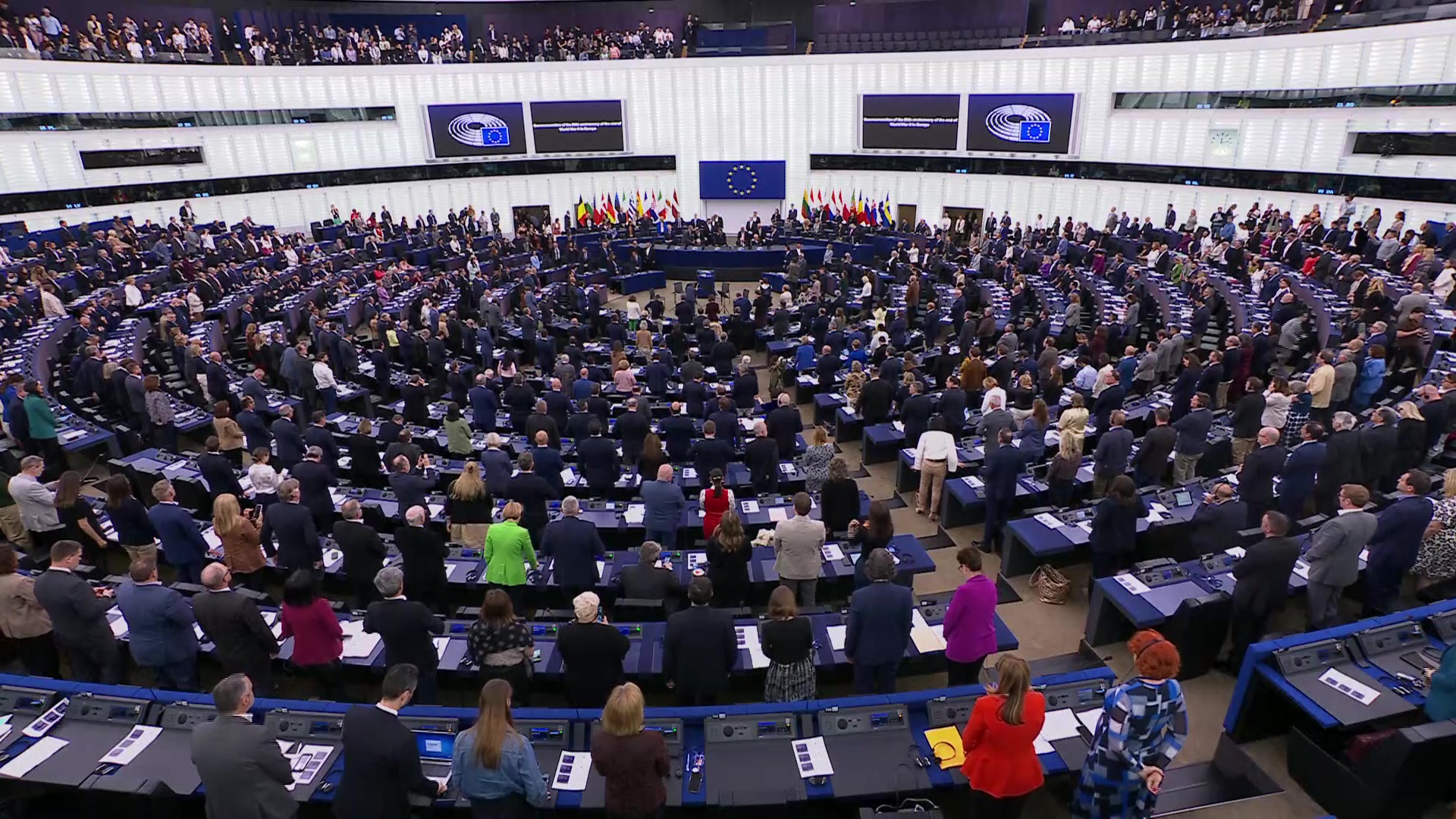 Commemoration of the 80 anniversary of the end of World War II in Europe: European Anthem and closing of the ceremony